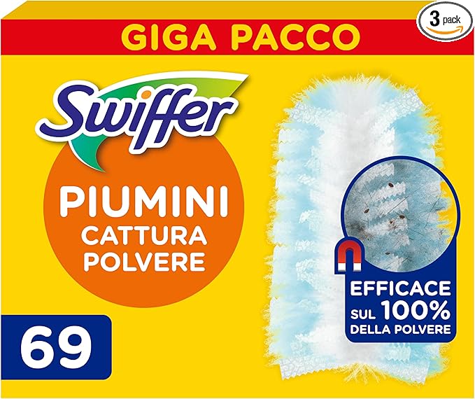 Swiffer Duster Piumini Cattura Polvere: 69 ricambi in Giga Formato con il 54% di sconto su Amazon