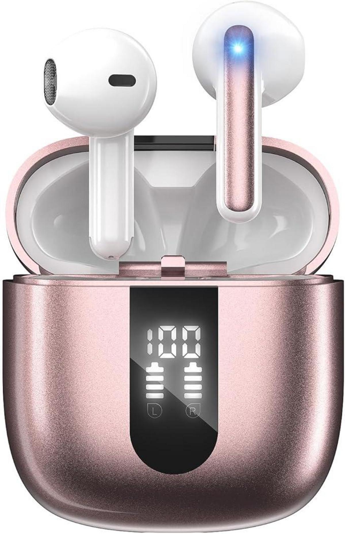 Cuffie Bluetooth 5.4 Insbes con 60 ore di autonomia: oggi in sconto su Amazon nella colorazione Rosa Chiaro